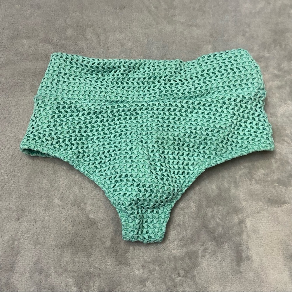 New! Montce turquoise crochet high waisted bikini bottoms 27812 - Picture 9 of 13
